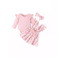 Combinaison 3 pièces simple pour nourrissons, style pastoral européen et américain, commerce extérieur transfrontalier, jupe à bretelles florale avec nœud