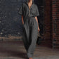 Stand-up Collar Sleeveless Casual Loose-fit Cotton-linen Jumpsuit