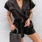 Summer Casual Fashion Overalls All-Match Short-Sleeved Jumpsuit