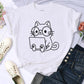 European And American Digital Printing Casual Short-sleeved T-shirt