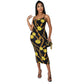 Fashion Digital Print Suspender Dress