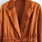 New Metallic Shiny Suit, One Button Mid-length Coat