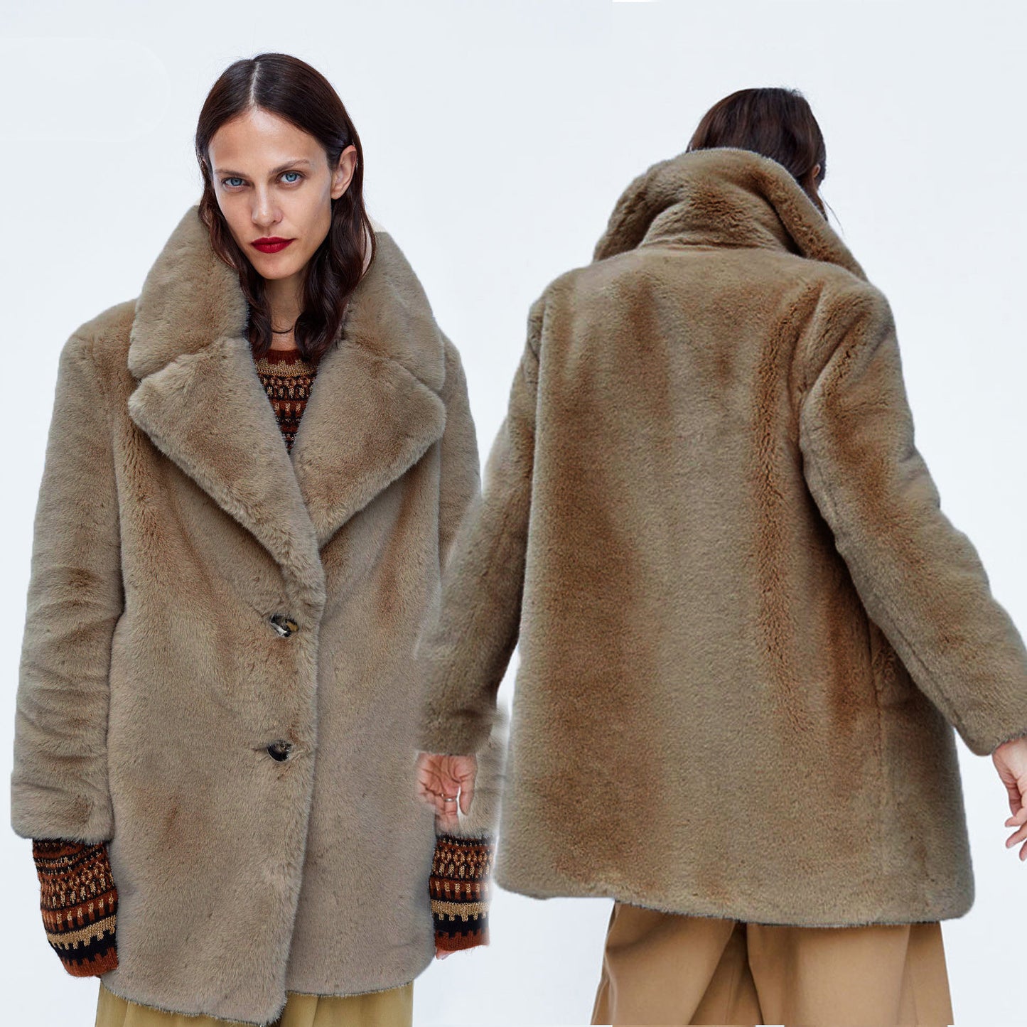 Veste ample en peluche de style coréen, idéale pour toutes les occasions