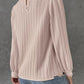 European And American Spring Round Neck Lantern Sleeve Solid Color Unity Long Sleeve Temperament Solid Blouse