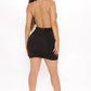 Black V-neck Summer New Party Dress With Backless Chain