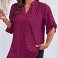 Women's Shirt V-neck Long Sleeve Temperament Printed Slimming Top