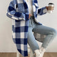 Women's Fashion Polo Collar Plush Plaid Coat