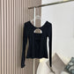 Black Design Niche Cutout Top Women's