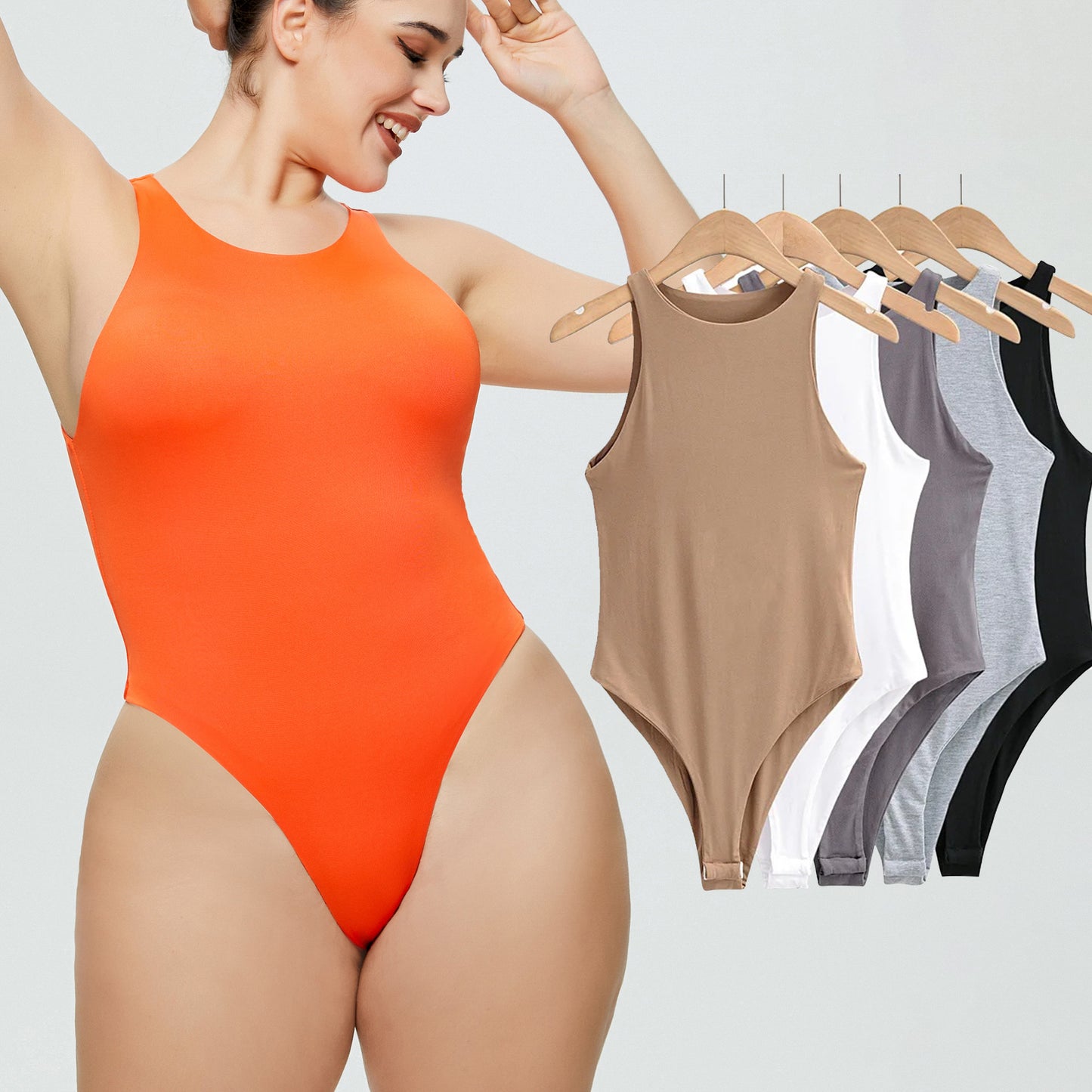 Women's Fashion Solid Color Sleeveless Slim Jumpsuit