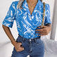 Fashion Tie Dye Printed Short Sleeve Shirt Summer Casual Lapel Shirt Tops For Womens Clothing