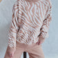 Commuter Knitted Two-piece Zebra Pattern Contrast Color
