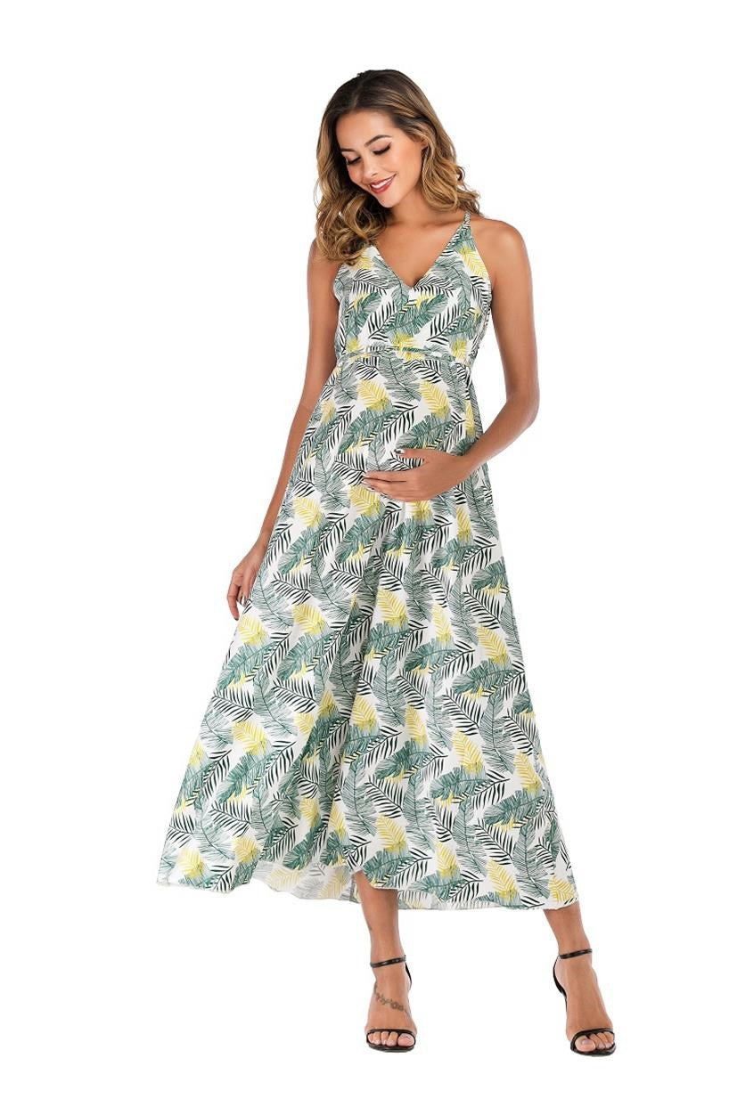 Vêtements de maternité d'été Jupe longue imprimée de maternité