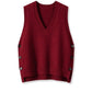 European And American Retro V-neck Knitted Vest Women's Spring Autumn Outerwear