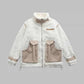 Manteau rétro en laine d'agneau et coton pour homme et femme