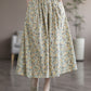 Artistic Floral Washed Cotton Sweet Neighbor's Beautiful Printed Skirt