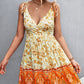 Women's Fashion V-neck Strap Positioning Flower Dress