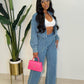 Fashion Denim Women's Wear Two-piece Set