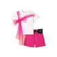 Design Short-sleeved T-shirt Denim Shorts Belt