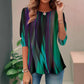 Women's Clothing Digital Printed Round Neck Loose Long Sleeve Top