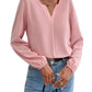 Loose Pullover Chiffon Temperament Commuter Solid Color Long-sleeved Bottoming Shirt