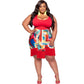 Women's Sleeveless Printed Tassel Patchwork Dress