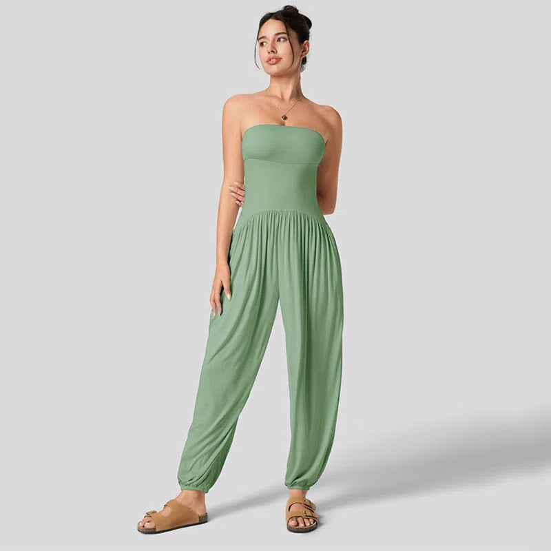 Summer Solid-color Casual Jumpsuit