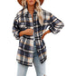 Women's Long Sleeve Lapel Loose Plaid Thickened Wool Jacket