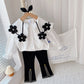 Lovely Big Flower Shirt And Bell Bottoms Two-piece Set