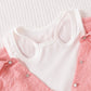 Fake Two-piece Off-shoulder Top With Flared Jeans