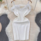 Furry Stitching Hip Base Sling Dress