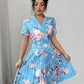 New Springautumn Womens Fashion Versatile Set Elegant Floral-print Casual Two-piece Outfit