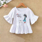 T-shirt à manches volantées pour enfant, bas d'été