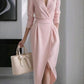 Women's Fashion Lapel Irregular Long Sleeve Dress