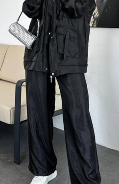 Women's Clothing Straight-leg Trousers Two-piece Set Solid Color Fashion