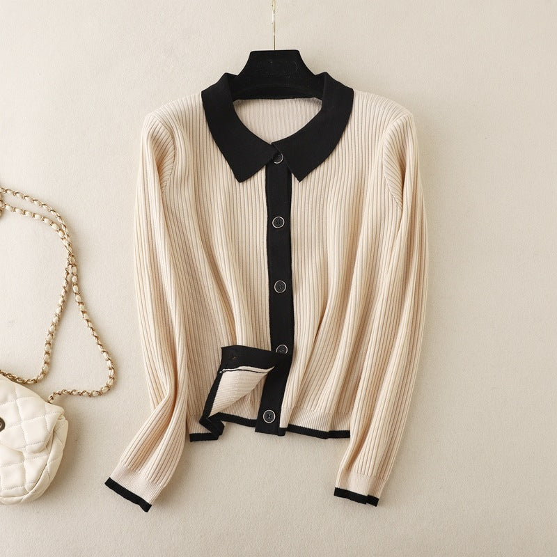 Sweater Slim Polo Shirt Thin Top Bottoming Shirt Tide