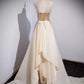 Golden Evening Dress Women Senior Sense Host High-end Atmosphere
