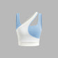 Women's Color Contrast Patchwork Slim-fit Short Top