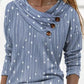 Women's Irregular Collar Printed Long Sleeve Top