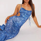 Sling Dress Women's Faux Pocket Printed Fashion Long Dress