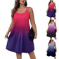 Women's Round Neck Gradient Printing Casual Camisole Dress
