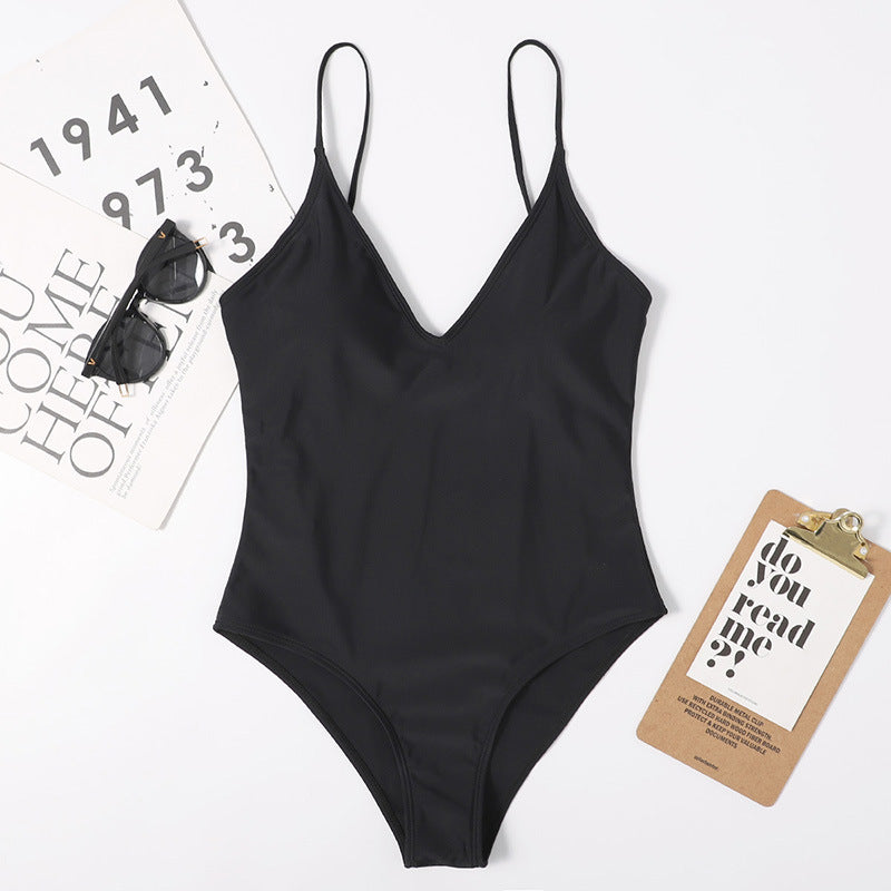Retro Polka-dot Lace-up Waist One-piece Swimsuit Women