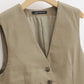 Linen Cotton Blend Slim Fit Short Suit Vest For Women