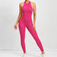 Combinaison de yoga zippée sans manches, effet gainant, extensible, gainante, pour le sport, le levage des fesses, tenues tendance pour femmes