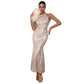 European And American Style Women's Wear Sequins Dress Round Neck Off-shoulder Backless
