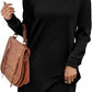 Back Fold Pocket Long Sleeve Sweater Dress