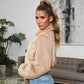 Women's Winter Blouse Solid Color Fashion Casual Long-sleeved Zipper Jacket