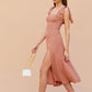 Dress Gentle Bow Bandage Waist-tight Split Suspender Skirt