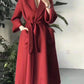 Women's Long Water Ripple Double-sided Wool Coat