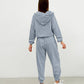 Women's Fashion Minimalist Long Sleeve Hooded Zipper Trousers Suit