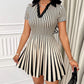 European And American Women's Clothing V-neck Striped Dress